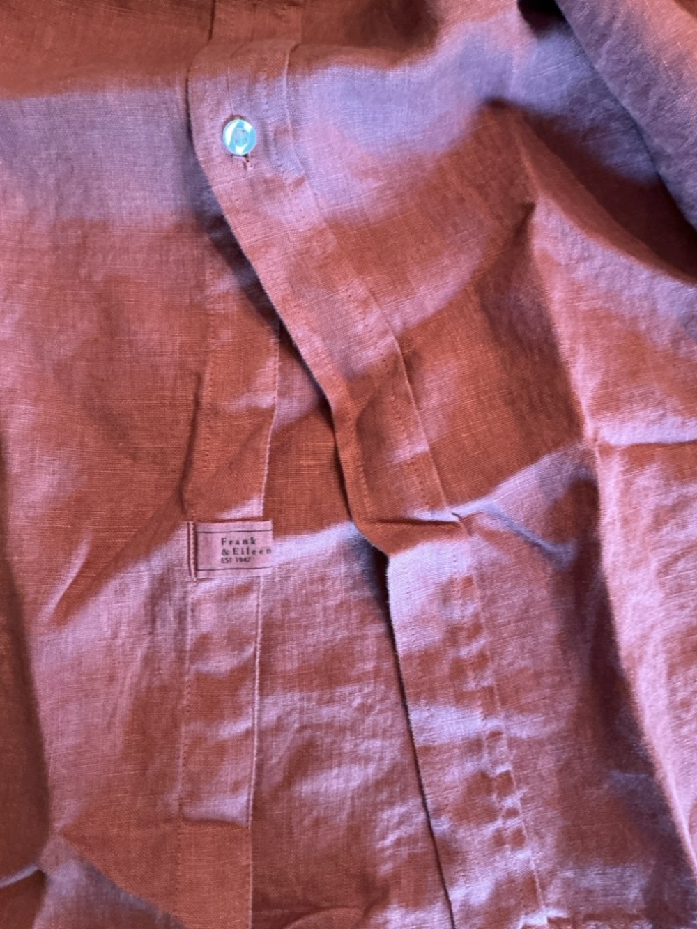 NWOT Size xs.  Frank & Eileen Linen Midi shirt dress in Dusty Rose. - Picture 6 of 8